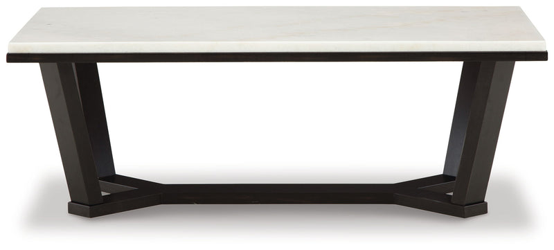Fostead - Rectangular Cocktail Table - White / Espresso - R&R Furniture Gallery (Fountain Valley, CA)