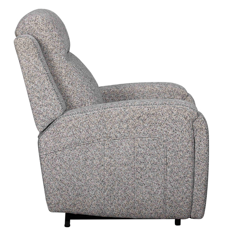 Parker Living Armstrong massage recliner with heat, massage functions, and auto-glide feature, shown in a modern living room setting.