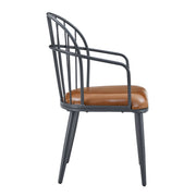 Industrial Inspired Upholstered Dining Chair Set With Metal Legs (Set of 2) - Brown - R&R Furniture Gallery (Fountain Valley, CA)