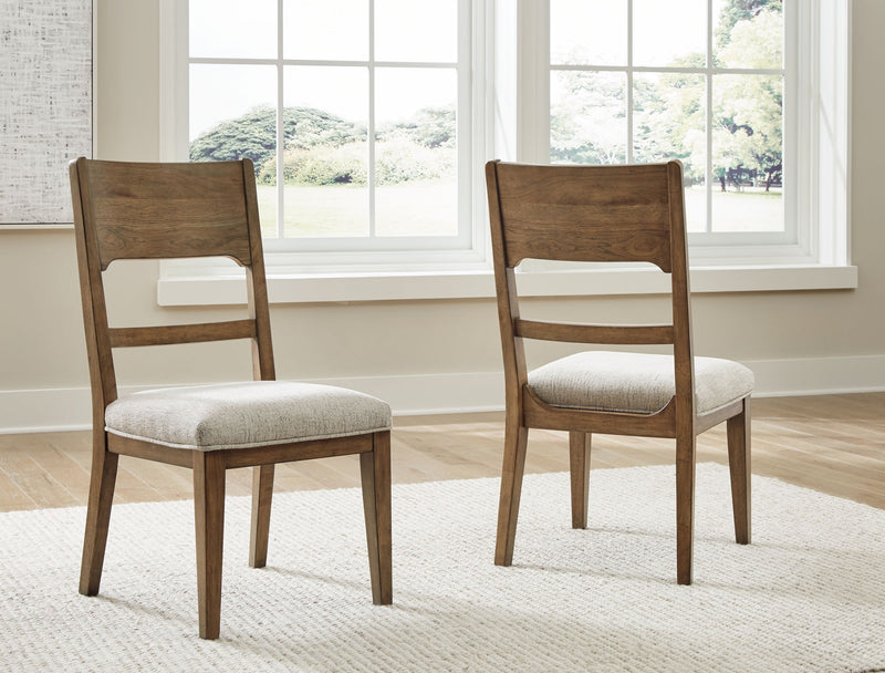 Cabalynn - Dining Uph Side Chair (Set of 2) - Oatmeal / Light Brown - R&R Furniture Gallery (Fountain Valley, CA)