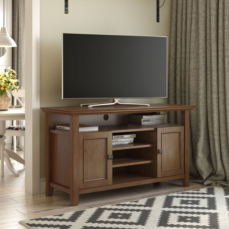 Amherst - TV Media Stand - Medium Saddle Brown - R&R Furniture Gallery (Fountain Valley, CA)