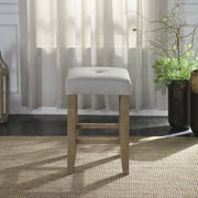 Charnell - Counter Height Stool (Set of 2) - Gray Synthetic Leather & Oak - R&R Furniture Gallery (Fountain Valley, CA)