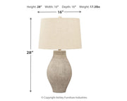 Layal - Paper Table Lamp  - Beige - R&R Furniture Gallery (Fountain Valley, CA)