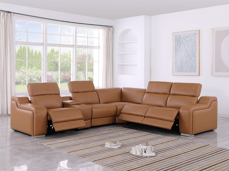 1116 - 6-Piece L-Shaped Sectional Sofa In With 3 Power Recliners & Power Headrests