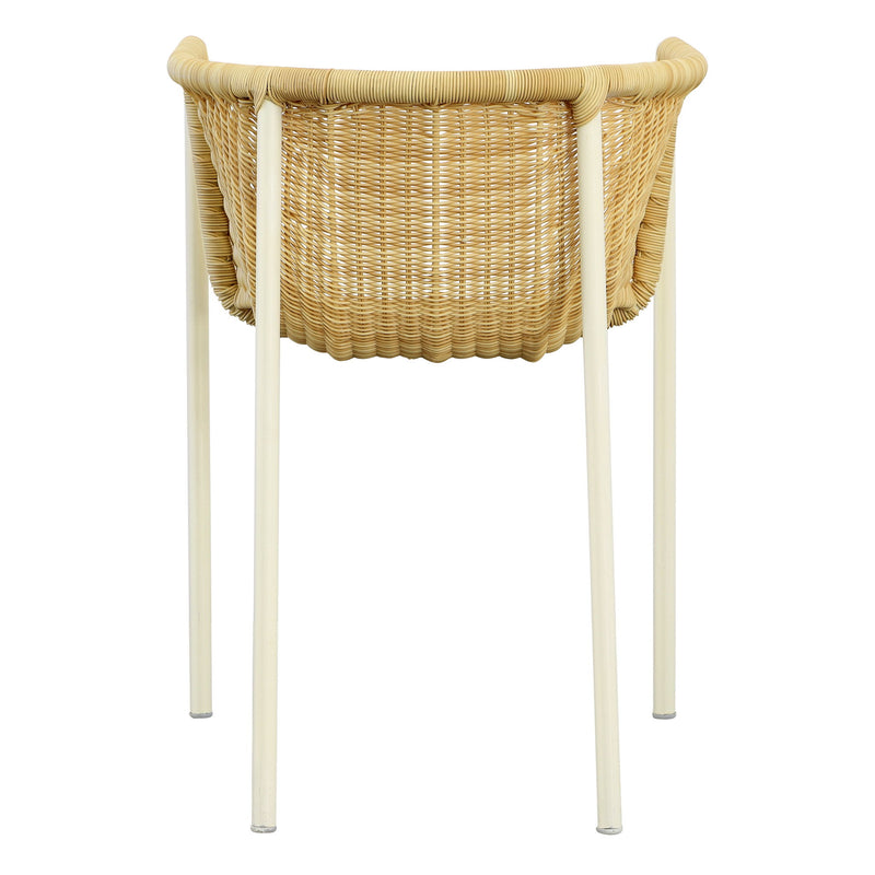 Kamille - Outdoor Dining Chair - Natural With White