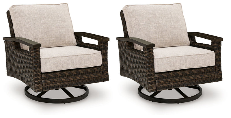 Monterey Point - Swivel Lounge Chair (Set of 2) - Dark Brown - R&R Furniture Gallery (Fountain Valley, CA)