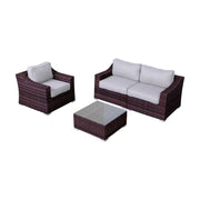 Outdoor Wicker Conversation Set With Cushions, All Weather - R&R Furniture Gallery (Fountain Valley, CA)