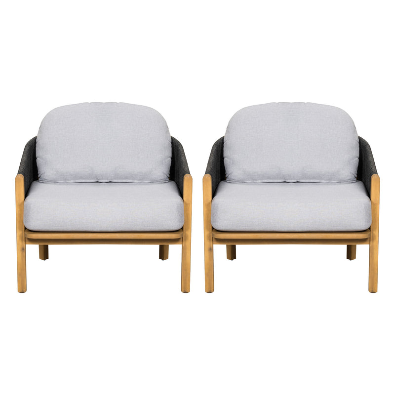 Grotta - Outdoor Wood Club Chair (Set of 2) - R&R Furniture Gallery (Fountain Valley, CA)