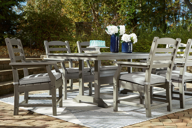 Visola - RECT Dining Table w/Umb OPT - Gray - R&R Furniture Gallery (Fountain Valley, CA)