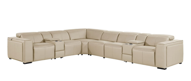 1224 - 8-Piece L-Shaped Sectional Sofa In With 3 Power Recliners & Power Headrests
