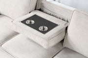 Estelle - Fabric Reversible Sleeper Sectional With Storage Chaise Drop-Down Table 2 Cup Holders And 2 USB Ports - R&R Furniture Gallery (Fountain Valley, CA)