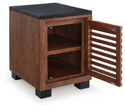 Kallari - Chair Side End Table - Warm Brown / Black - R&R Furniture Gallery (Fountain Valley, CA)