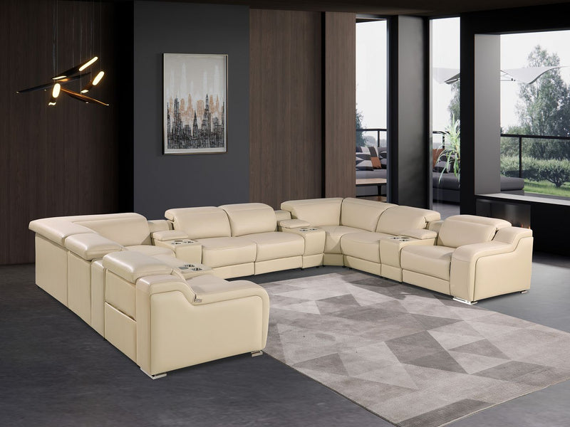 1116 - 12-Piece U-Shaped Sectional Sofa In With 4 Power Recliners & Power Headrests - R&R Furniture Gallery (Fountain Valley, CA)