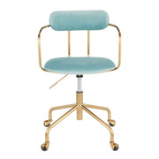 Lumi Source Demi contemporary office desk chair with black upholstery and chrome base, ergonomic design for modern workspace.