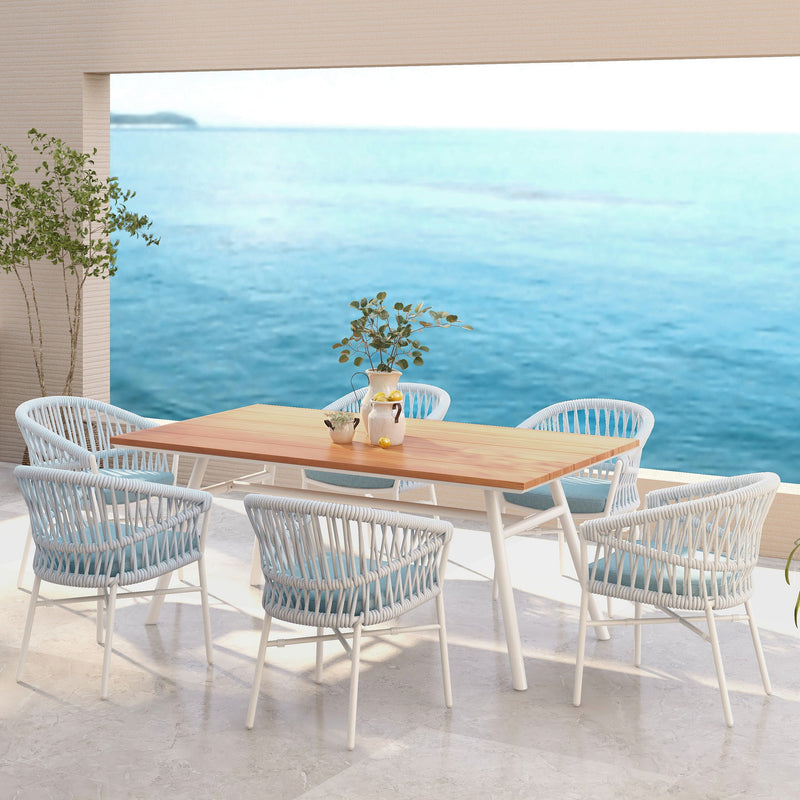 Maiden - 6 Seater Patio Dining Table - Natural Teak - R&R Furniture Gallery (Fountain Valley, CA)