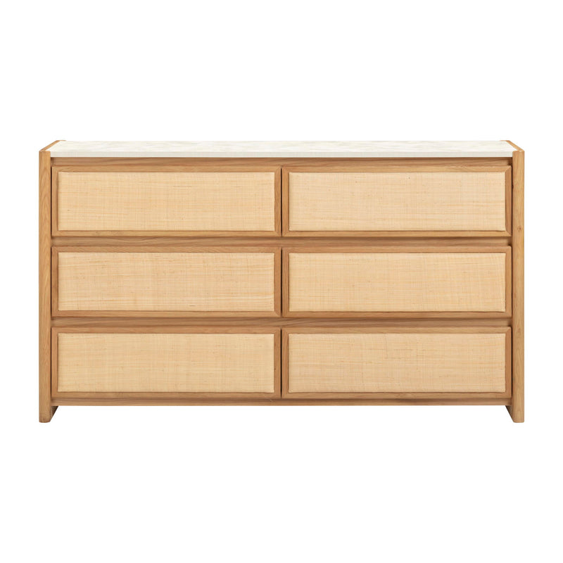 Paige - 6-Drawer Dresser - Natural Oak - R&R Furniture Gallery (Fountain Valley, CA)