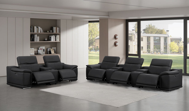 2679 - Power Reclining Sofa And Loveseat In Genuine Leather (5 Recliners With Power Headrests & 3 Consoles)