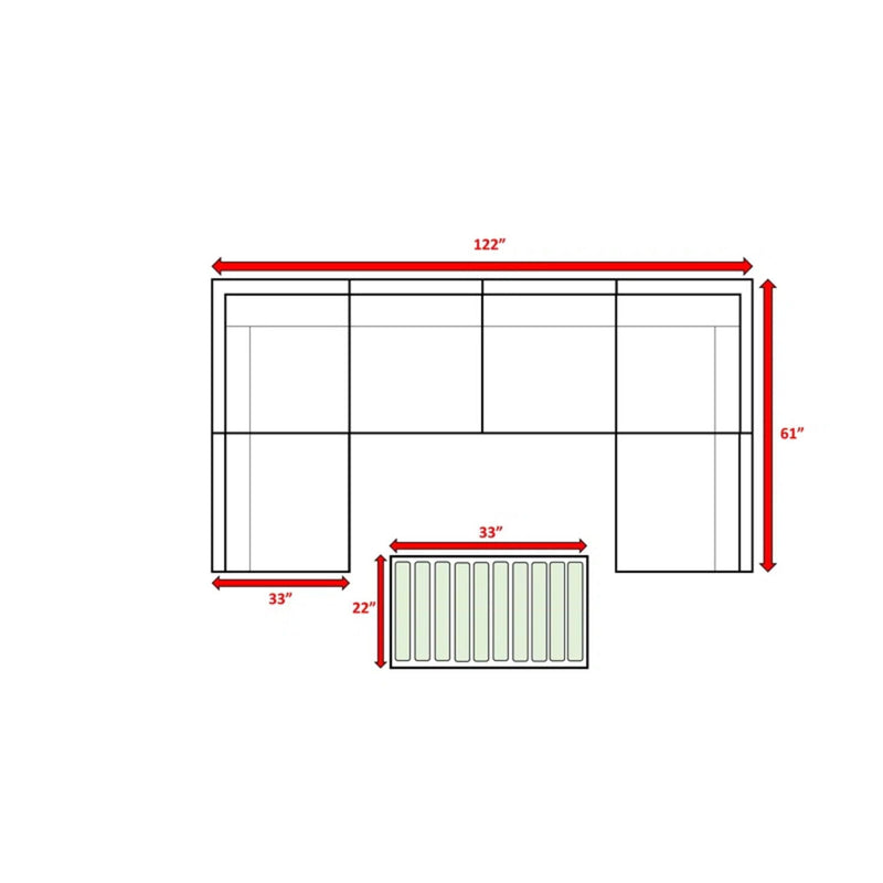 Wicker Sectional Sofa With Cushions And Table - R&R Furniture Gallery (Fountain Valley, CA)