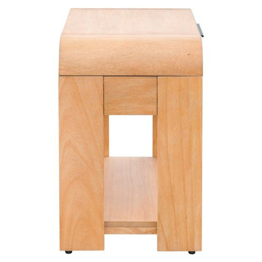 1 Drawer Waterfall Nightstand With Mid Century Design - Natural - R&R Furniture Gallery (Fountain Valley, CA)