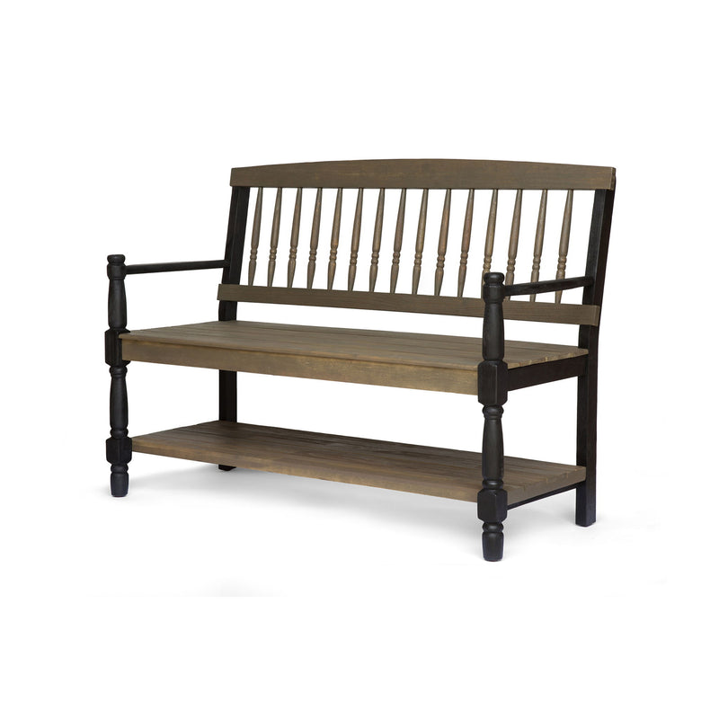 Slatted Bench With Built In Shelf - R&R Furniture Gallery (Fountain Valley, CA)