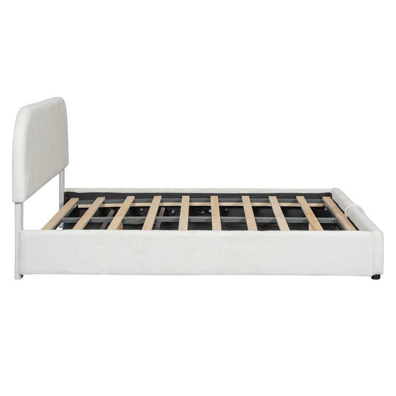 Upholstered Platform Bed With Hydraulic Storage System - R&R Furniture Gallery (Fountain Valley, CA)