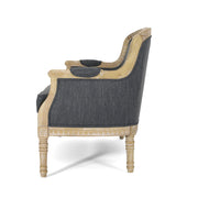 Noble House Inspired Style stationary loveseat with plush upholstery, featuring a sleek design and comfortable armrests.
