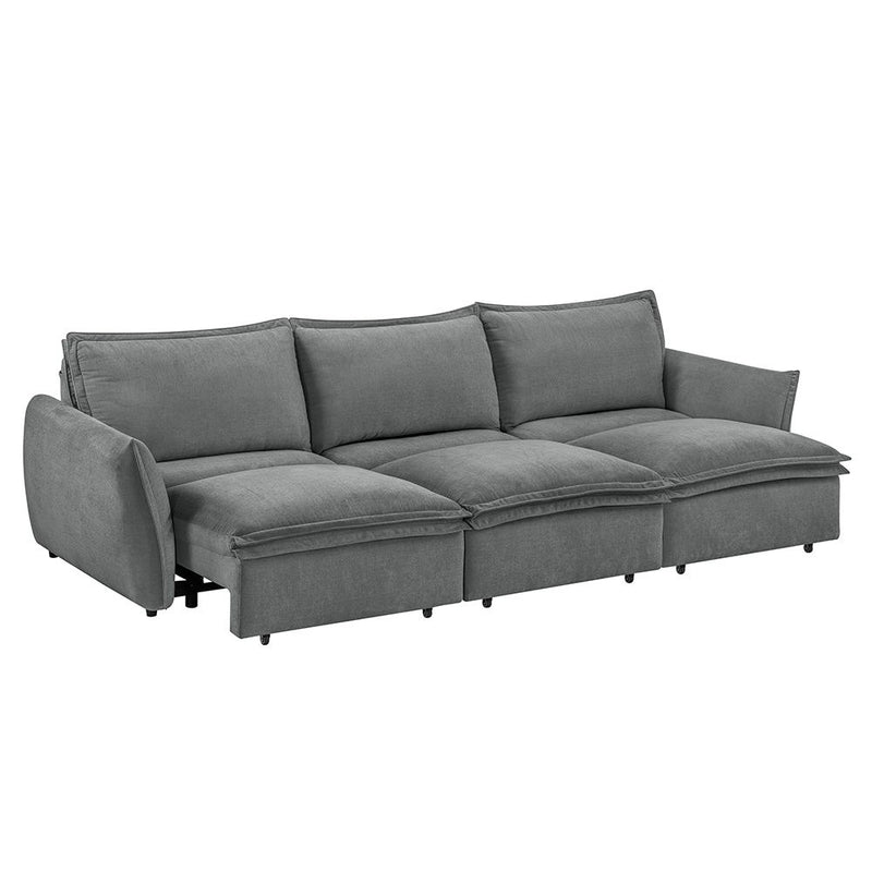 Eaden - Power Sofa With Sleeper - Gray Chenille - R&R Furniture Gallery (Fountain Valley, CA)