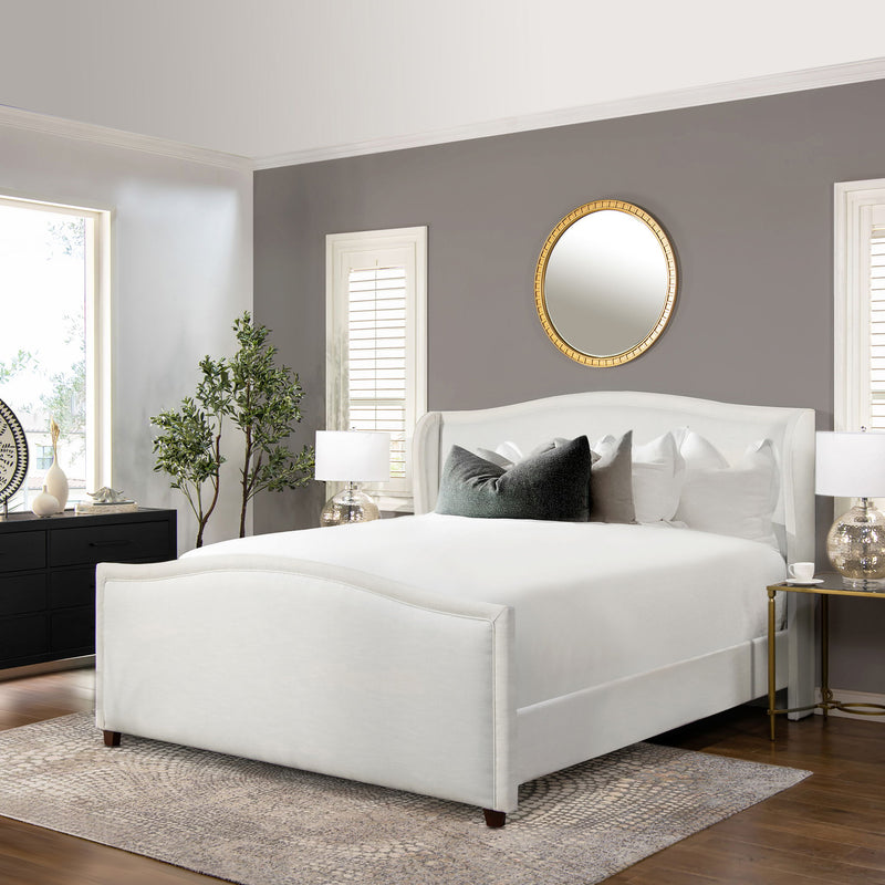 Carmen - Upholstered Wingback Panel Bed Frame - R&R Furniture Gallery (Fountain Valley, CA)