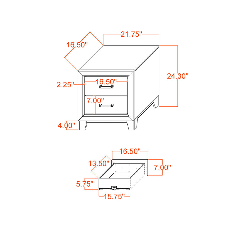 Soluto - Nightstand - Gray / Black - R&R Furniture Gallery (Fountain Valley, CA)