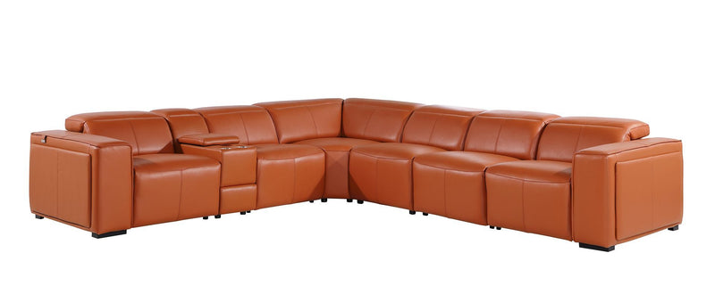 1224 - 7-Piece L-Shaped Sectional Sofa In With 4 Power Recliners & Power Headrests