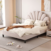 Upholstered Platform Bed With Flower Pattern Headboard - R&R Furniture Gallery (Fountain Valley, CA)