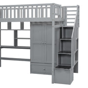 Loft Bed With Bookshelf, Drawers, Desk, And Wardrobe - R&R Furniture Gallery (Fountain Valley, CA)
