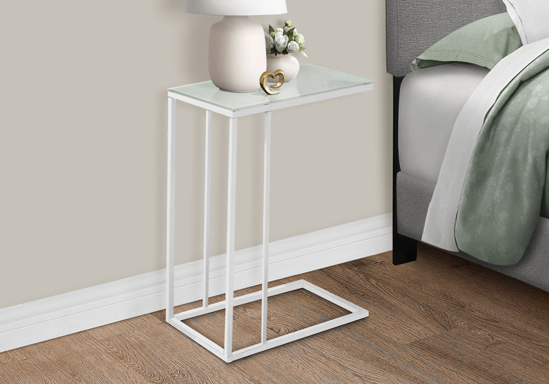 Accent Table, C - Shaped, Tempered Glass, Stylish Design Contemporary & Modern - R&R Furniture Gallery (Fountain Valley, CA)