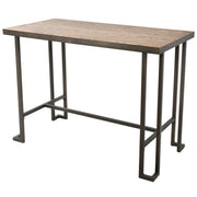 Lumi Source Roman industrial counter table with metal frame and wooden surface, ideal for modern kitchen or bar area.