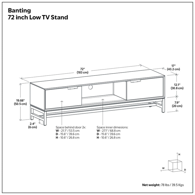 Banting - Low TV Stand - Walnut Brown - R&R Furniture Gallery (Fountain Valley, CA)