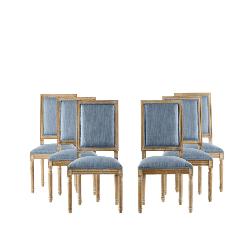 French Country Style Dining Chair With Upholstered Seating And Fluted Legs - R&R Furniture Gallery (Fountain Valley, CA)