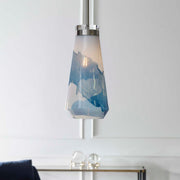 Uttermost Windswept 1 Light Mini Pendant in blue and white with a sleek, modern pendant lighting design.