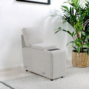 Tarrance - Modular Console With Wireless Charging & USB - Gray - R&R Furniture Gallery (Fountain Valley, CA)
