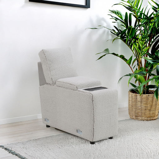Tarrance - Modular Console With Wireless Charging & USB - Gray - R&R Furniture Gallery (Fountain Valley, CA)