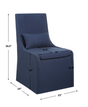 Uttermost Coley armless side chair with upholstered seat and wooden legs, showcasing modern design and neutral fabric.
