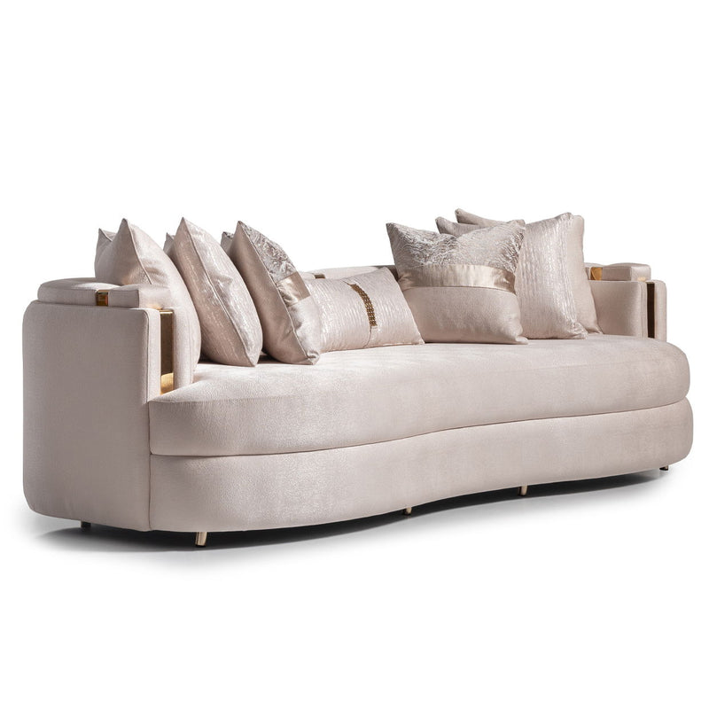Carmela - Mansion Sofa - Almond / Gold - R&R Furniture Gallery (Fountain Valley, CA)