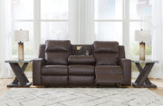 Lavenhorne - Rec Sofa W/Drop Down Table - Granite - R&R Furniture Gallery (Fountain Valley, CA)