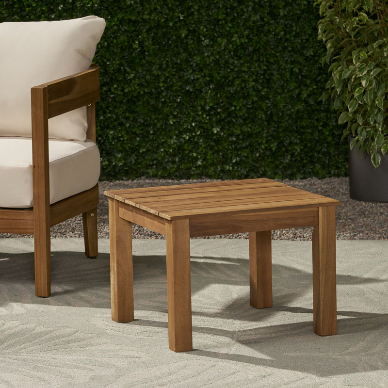 Halcyon - Outdoor Side Table With Slat Design - R&R Furniture Gallery (Fountain Valley, CA)