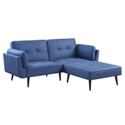 Nafisa - Adjustable Sofa & Ottoman - Blue Fabric - R&R Furniture Gallery (Fountain Valley, CA)