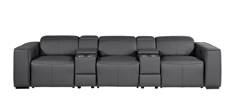 1224 - 5-Piece Modular Power Reclining Sofa In With 3 Power Recliners & Power Headrests