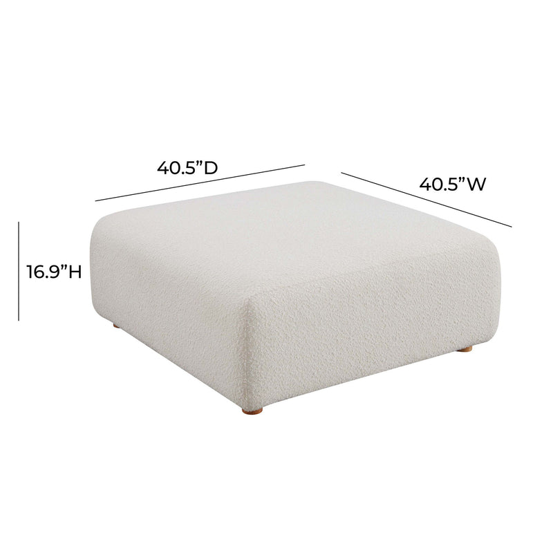 Hangover - Boucle Ottoman - Cream - R&R Furniture Gallery (Fountain Valley, CA)
