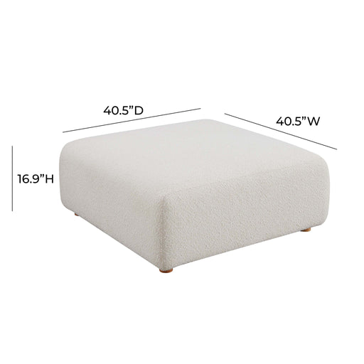Hangover - Boucle Ottoman - Cream - R&R Furniture Gallery (Fountain Valley, CA)