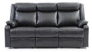 Glory Furniture contemporary three seater reclining sofa with plush cushions and modern design, perfect for living room relaxation.