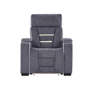Austin - Recliner With Storage Arms - Gray