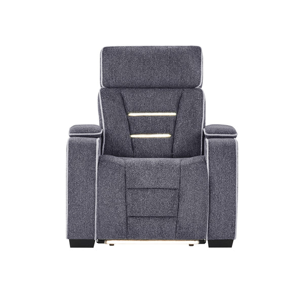Austin - Recliner With Storage Arms - Gray
